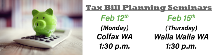 Tax Bill Planning Seminars - Join Us!